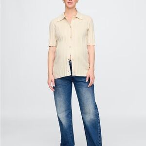 EUC Gap Maternity Ribbed Polo - Size S